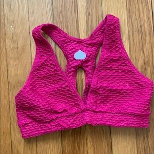 Booty by Brabants Croco Skin Deep V Top Raspberry